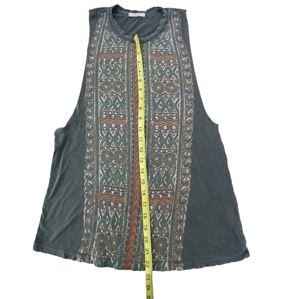 Distressed Tunic Muscle Tee with Graphic Size Small Gray Boho UO Tank Top Tshirt - Picture 9 of 9